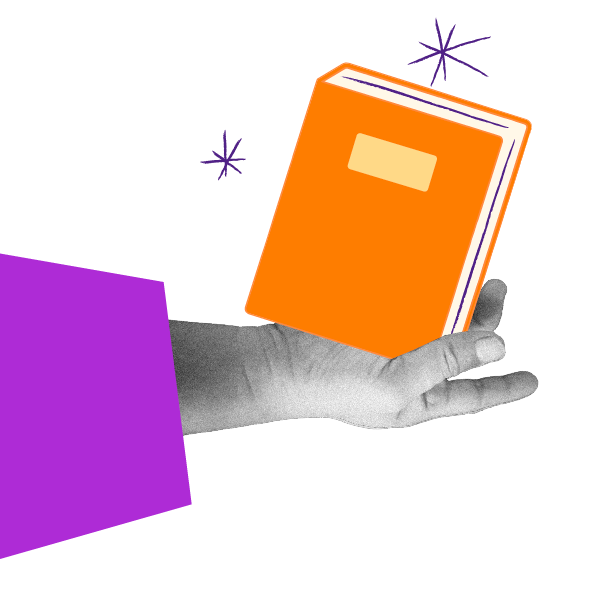 Une main qui tient un livre